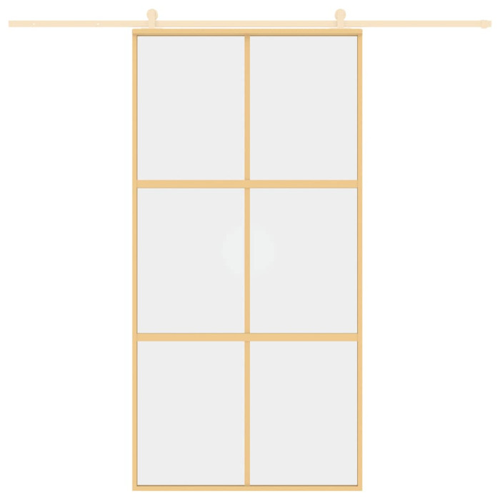 Drsna vrata zlata 102,5x205 cm prozorno ESG steklo in aluminij